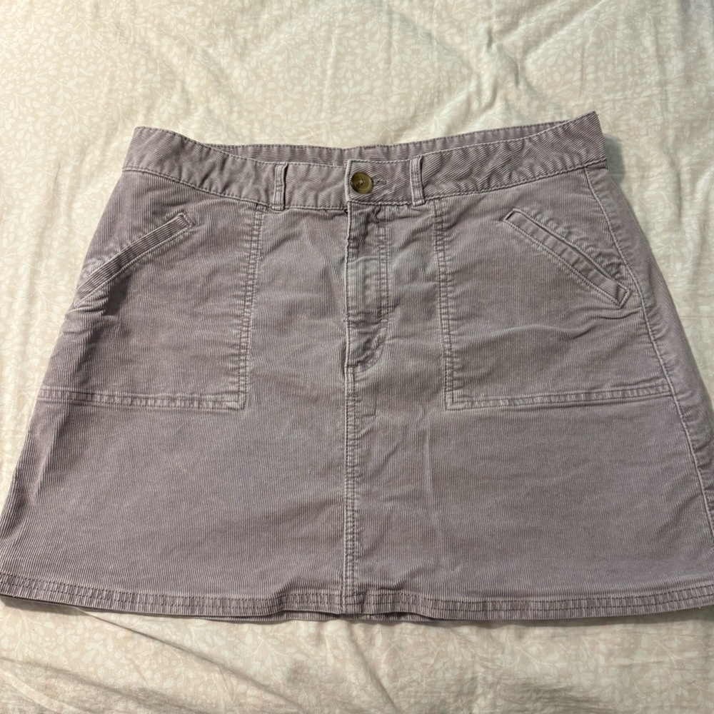 American Eagle - Hi Rise A-Line Skirt - Corduroy - Lilac/Gray Purple - 16
